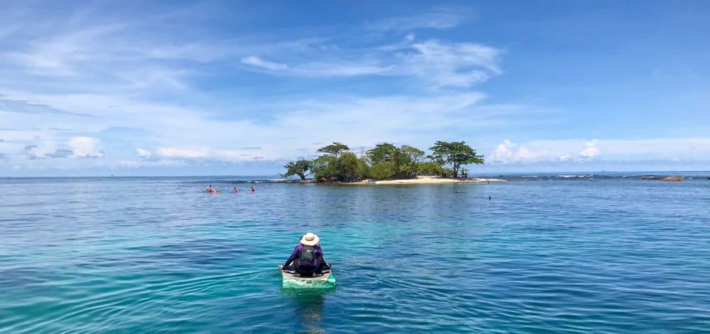 Visitors can enjoy snorkeling freely at Turtle Island in the crystal-clear water 